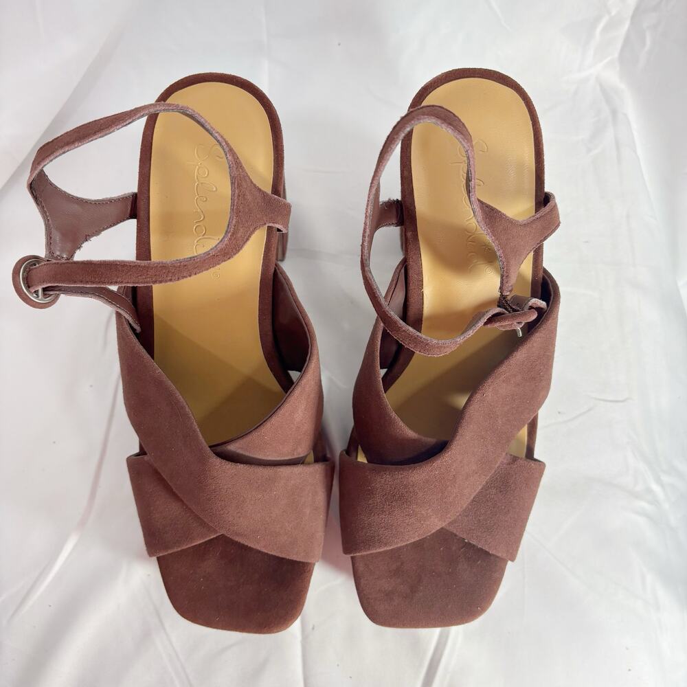 Splendid “Pandora” Strappy Wedge Sandal Raisin Suede Size 7.5